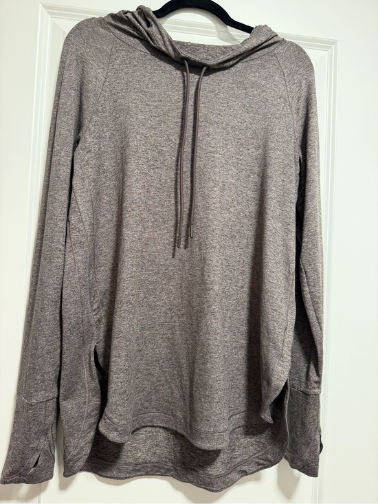 Athleta Tops - Athleta Heathered Gray Drawstring Hooded Pullover